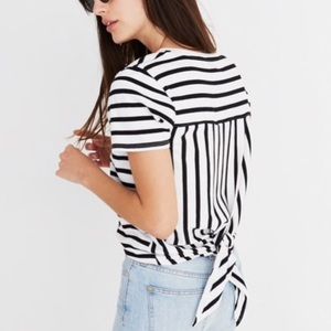 Madewell Striped Tie Back Top